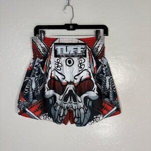 Tuff Shorts Mens Medium Multicolor Skull Skeleton Muay Thai 4 Inseam Gym MMA